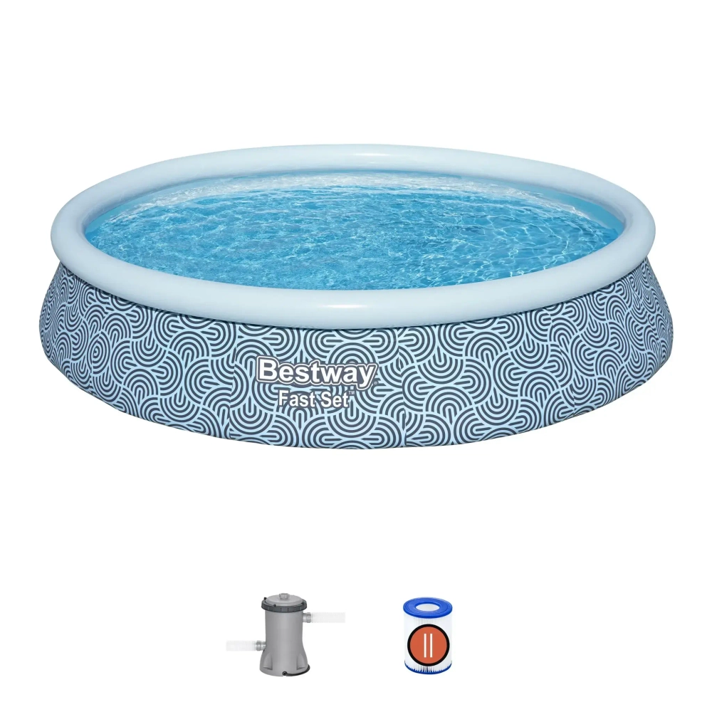 Бассейн надувной Pool Set 396*84 см + фильтр-насос 2006 л/ч (II) Bestway (57376)
