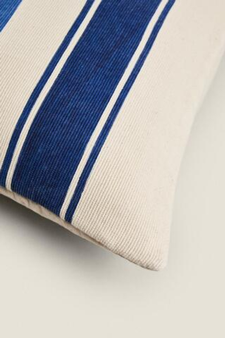 ZARA HOME ЧЕХОЛ НА ПОДУШКУ В ПОЛОСКУ, СИНИЙ