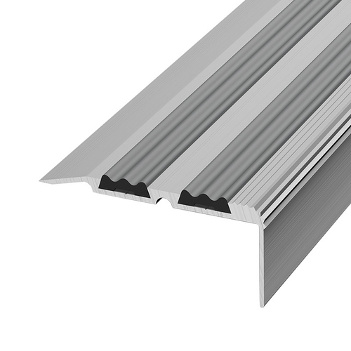 Порог угловой Лука серебро анод. (1,8 м) с ПВХ вставкой, 30,8х68 мм