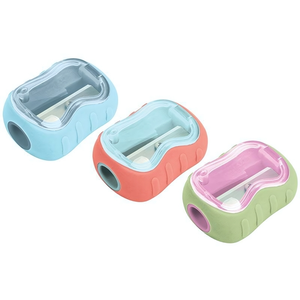 Точилка "Soft" 1 отверстие, контейнер, в ассортименте (Berlingo)