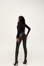 Лонгслив из трикотажа, черный