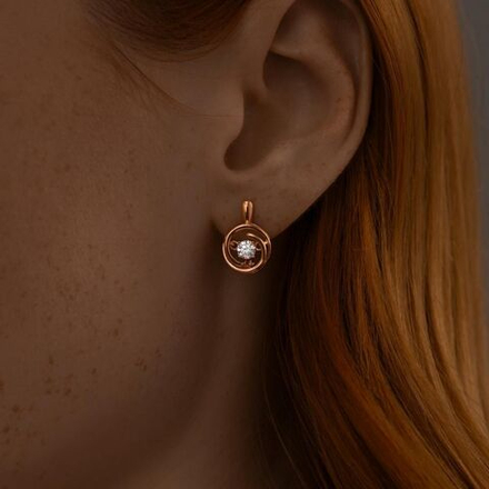 Серьги с танцующим камнем