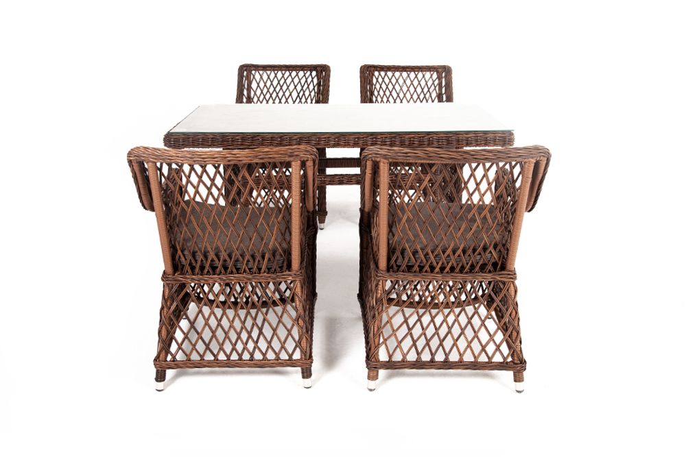 "Латте" плетеный стол из искусственного ротанга 140х80см, цвет коричневый