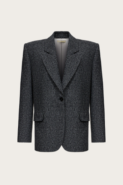 ЖАКЕТ ИЗ СЕРОЙ КОСТЮМНОЙ ШЕРСТИ