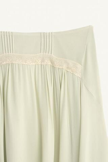 ZARA ЮБКА С ОТДЕЛКОЙ КРУЖЕВОМ - LIMITED EDITION, СВЕТЛО-ЗЕЛЕНЫЙ