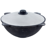 Казан 4,5л узбекский чугунный с алюминиевой крышкой, плоское дно (г.Наманган)