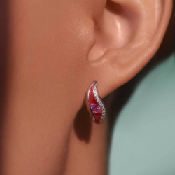 Кольцо с Розовым Сапфиром и Бриллиантами, R0123-8/1