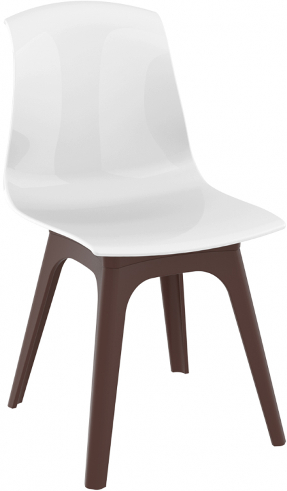 Стул пластиковый Siesta Contract Allegra-PP, коричневый, белый
