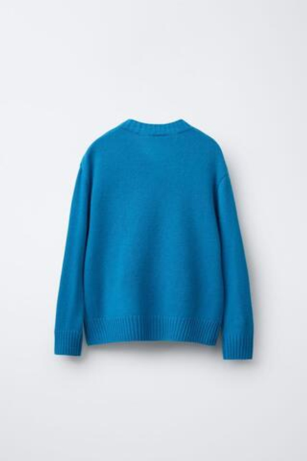 ZARA Х BENSIMON ® СВИТЕР ИЗ СМЕСОВОЙ ШЕРСТИ, ЯРКО-СИНИЙ
