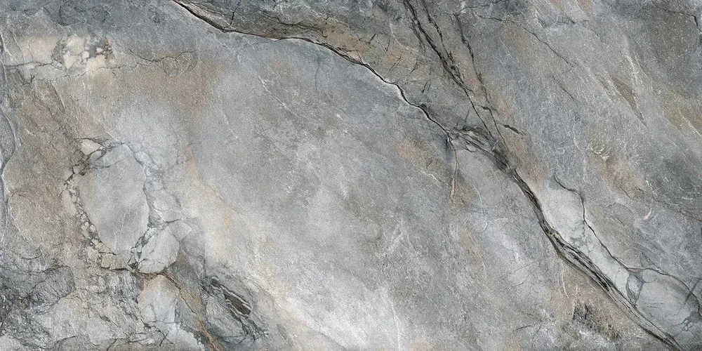 Керамогранит Alma Ceramica GFA114VLC70L Vulcano 114x57 серый лаппатированный под камень