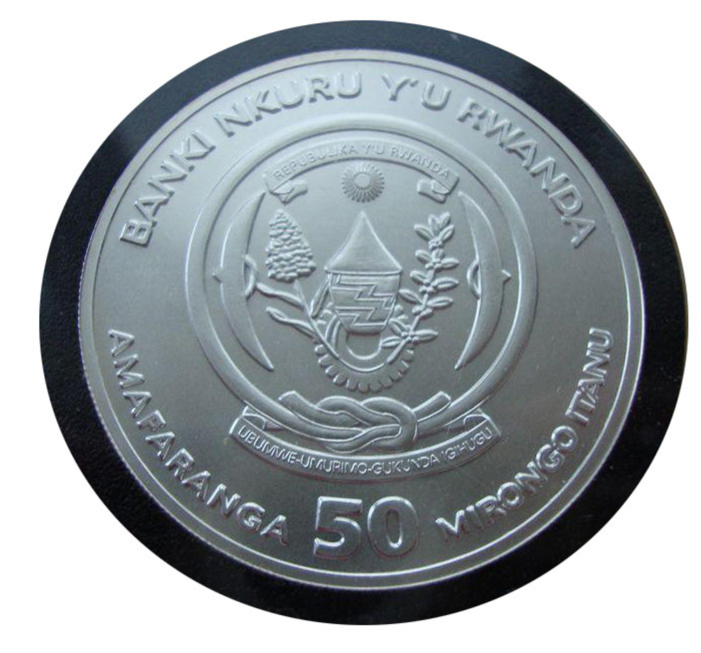 Руанда 50 франков 2014 Антилопа African Ounce Африканская унция СЕРЕБРО