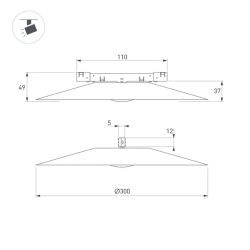 Светильник MAG-MICROCOSM-DISCO-R300-7W Warm3000 (BK, 36 deg, 24V) (Arlight, IP20 Металл, 5 лет) 051779