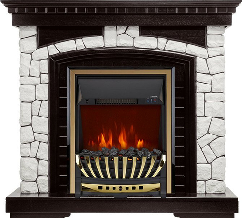 Каминокомплект Glasgow - Венге / Белый с очагом Aspen Gold