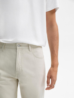 Massimo Dutti Зауженные джинсы из хлопковой джинсовой ткани, натуральный кремовый