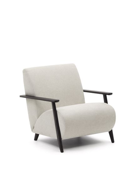 Кресло Meghan из жемчужного шенилла с массивом бука