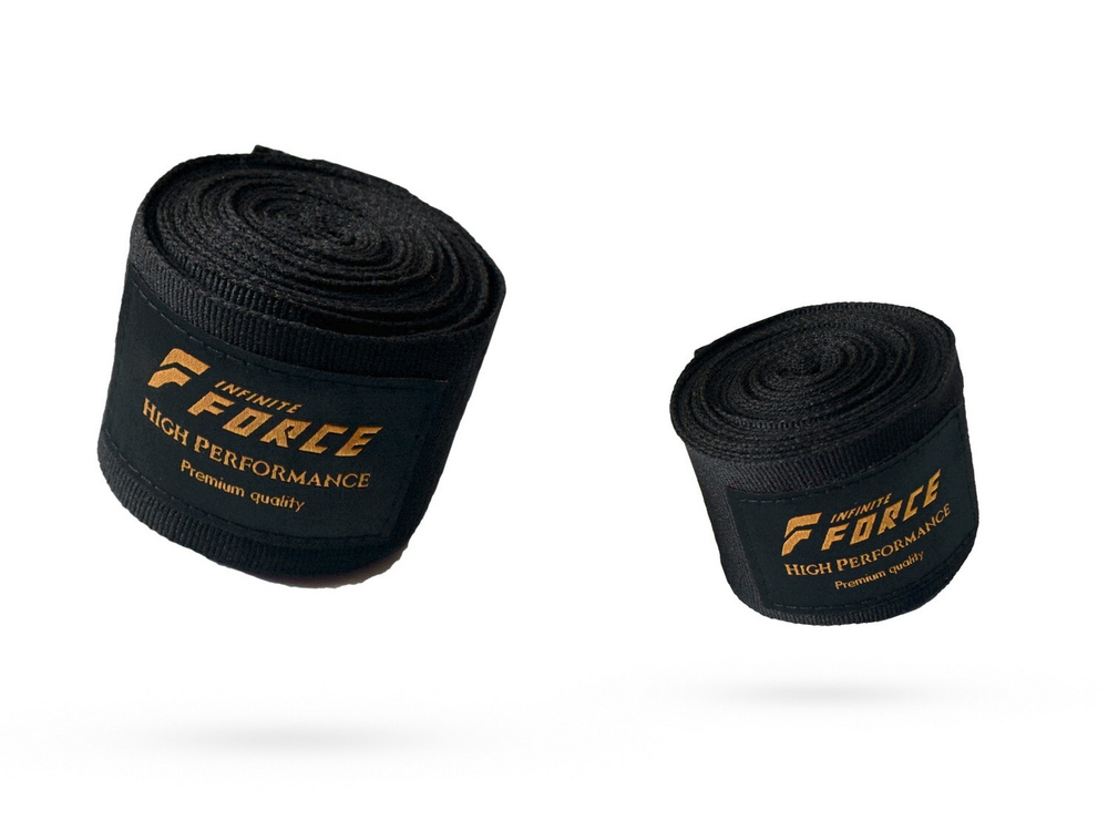 Бинты для бокса Infinite Force Premium Performance Black Gold 3 метра