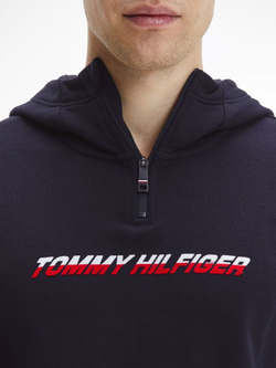 Мужская теннисная кофта Tommy Hilfiger Graphic 1/4 Zip - небесный