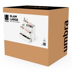 Органайзер-косметичка Glam, 27х25 см, белый/серый