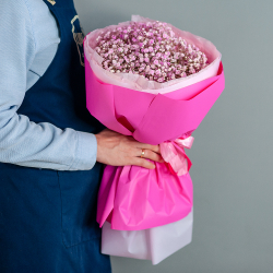 Букет воздушной розовой гипсофилы