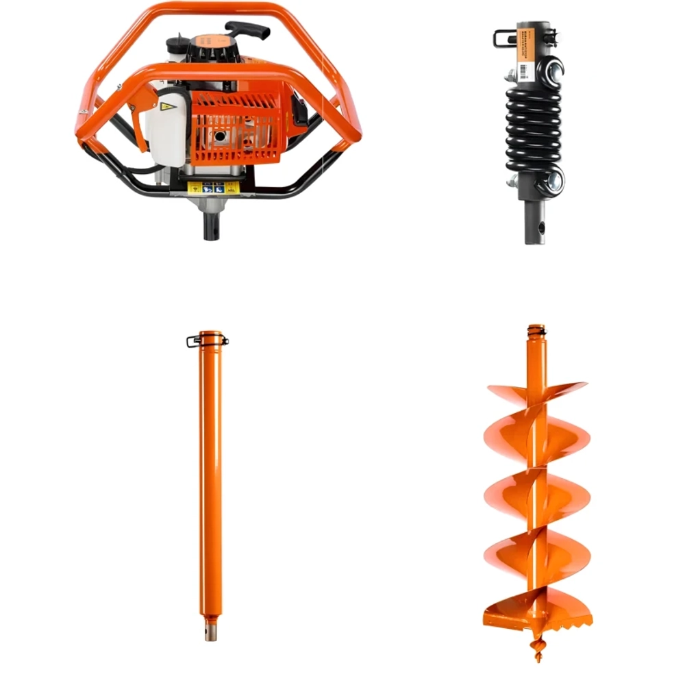 BURAN GroundDrill DT-800 профессиональный мотобур со шнеком Harddrill 250x800, удлинителем Extension Plus-500 и адаптером ANTISTOP ADAPTER 20/20 в комплекте S00156
