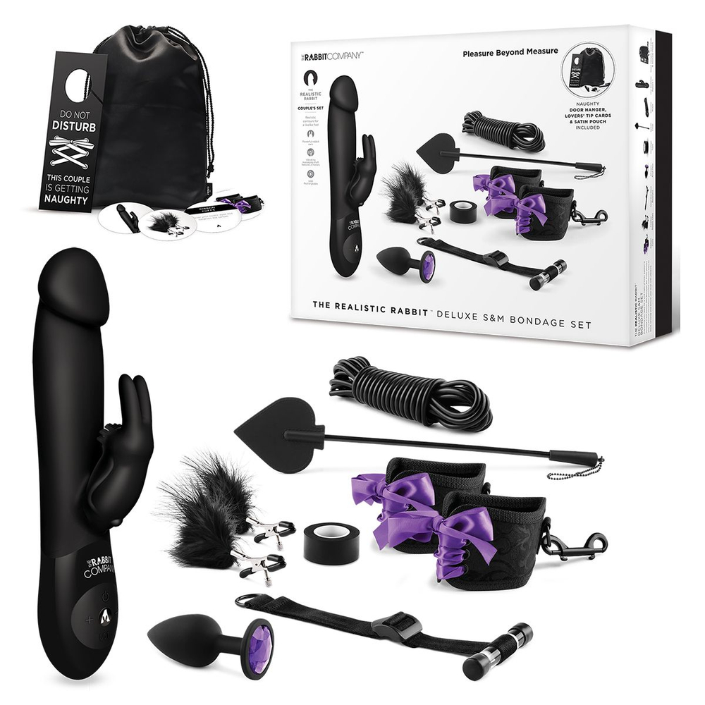 Эротический набор для пар DELUXE PLEASURE BEYOND (Цвет: черный с фиолетовым)