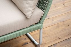 "Фиджи" лаунж-зона 5-местная плетеная из роупа (веревки), каркас алюминиевый светло-серый, роуп зеленый (4204)