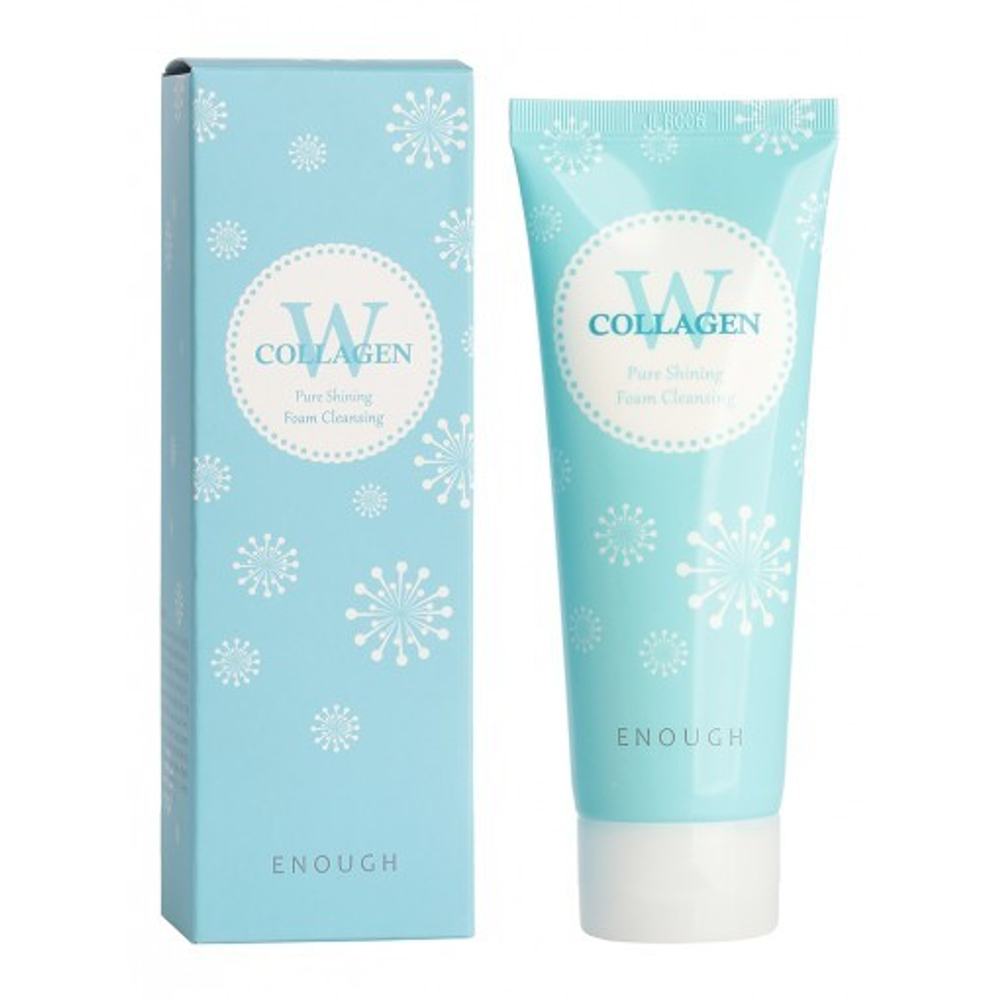 Enough W Collagen Pure Shining Foam Cleansing пенка для умывания с морским коллагеном