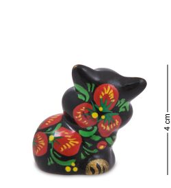 ГЛ-966 Фигурка «Кот-Лапик» хохлома (Гжельский фарфор)