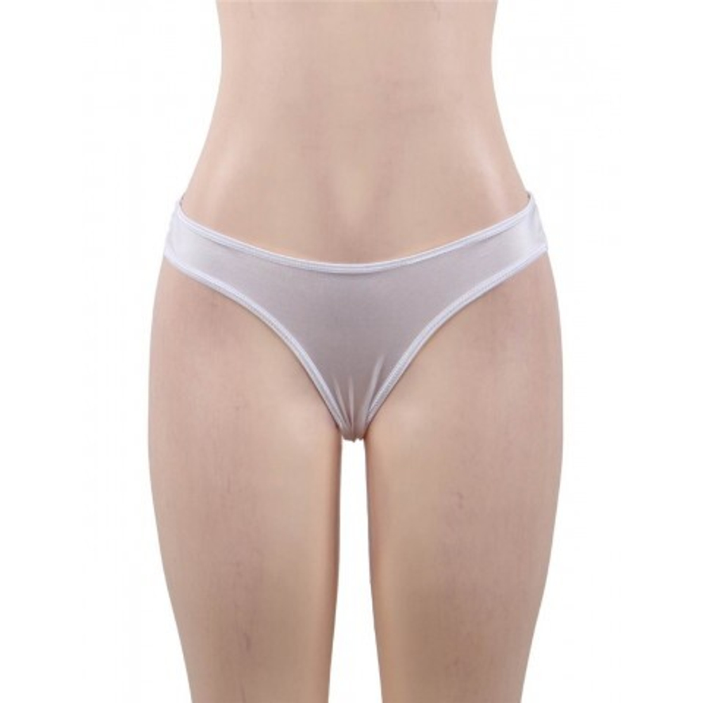 Трусики-танга женские с цветочным принтом, белые, 3XL-4XL