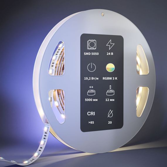 Светодиодная лента Maytoni 19,2W/m 60LED/m 5050SMD теплый белый + RGB 5M 201134