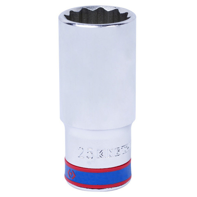 KING TONY (423025M) Головка торцевая глубокая двенадцатигранная 1/2", 25 мм