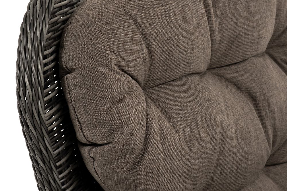 "Алиса" кресло плетеное, цвет графит с подушками