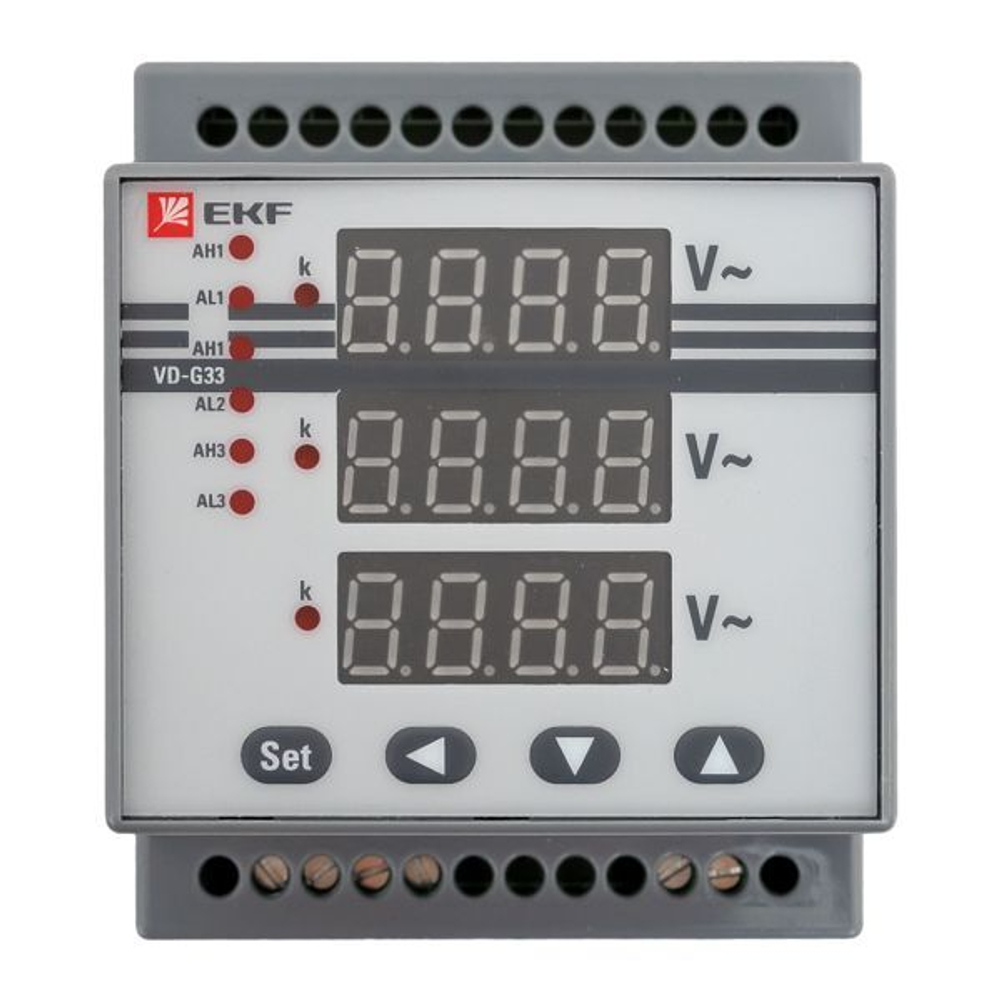 VD-G33 Вольтметр цифровой на DIN трехфазный EKF PROxima (без поверки)