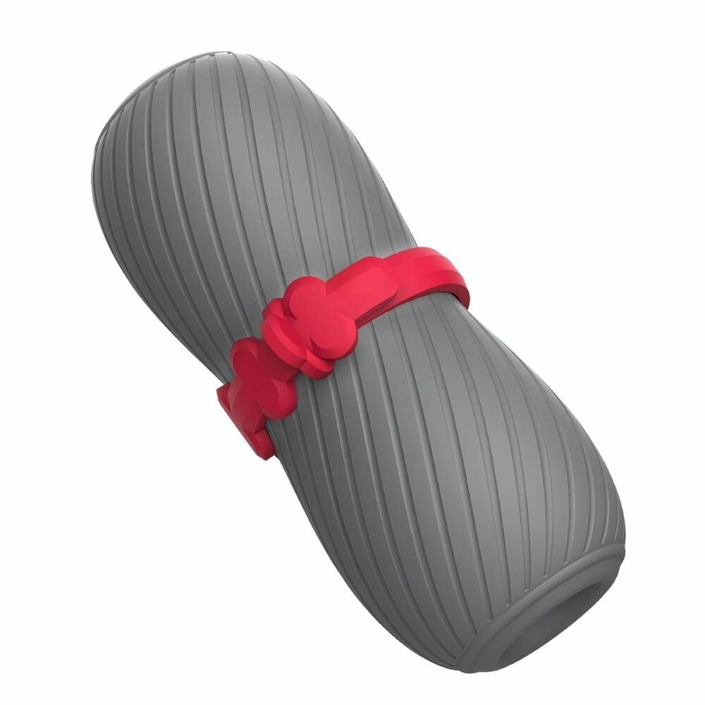 Серый эластичный мастурбатор с утяжкой (Цвет: серый)