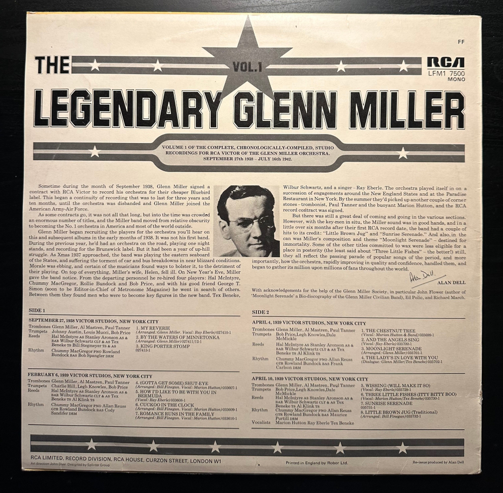 Glenn Miller And His Orchestra - The Legendary Glenn Miller Vol.1 (Англия)
