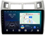Магнитола для Toyota Vitz 2, Yaris 2 2005-2011 (рамка серебро) - CanBox 9-100 Android 10, 8-ядер, SIM-слот