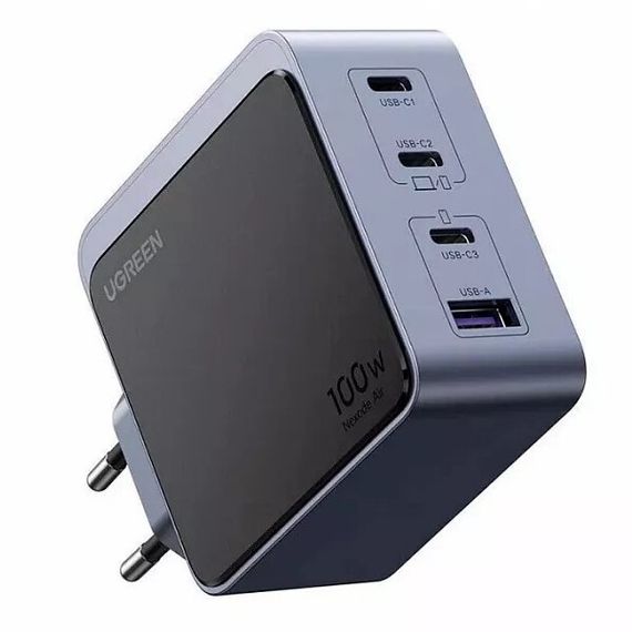 Сетевое зарядное устройство Ugreen X565 Nexode S 100W USB-A+3*USB-C GaN (35043) серый