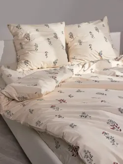 Простынь на резинке перкаль Сказка "Гербарий Эко" 160x200 см