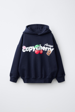 ZARA ХУДИ С ПРИНТОМ CAPIBARA CAPYFUN ©, МОРСКОЙ СИНИЙ