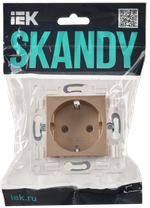 SKANDY Розетка с заземлением без защитных шторок 16А SK-R05Sa песочный IEK