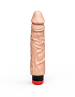 Гелевый вибромассажёр с крупной головкой - 19,5 см. (Цвет: телесный)