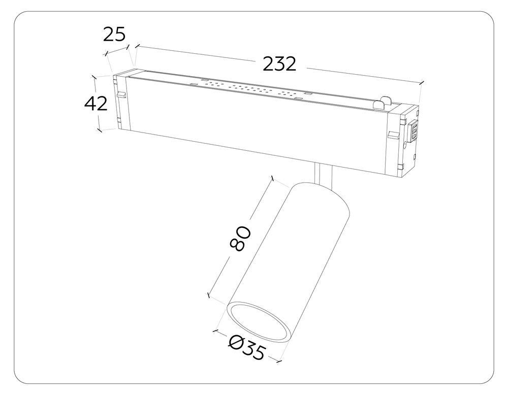Светильник светодиодный диммируемый для шинопровода Magnetic 220V GL1203 GD золото IP20 7W 3000K-6400K 36° D35*80