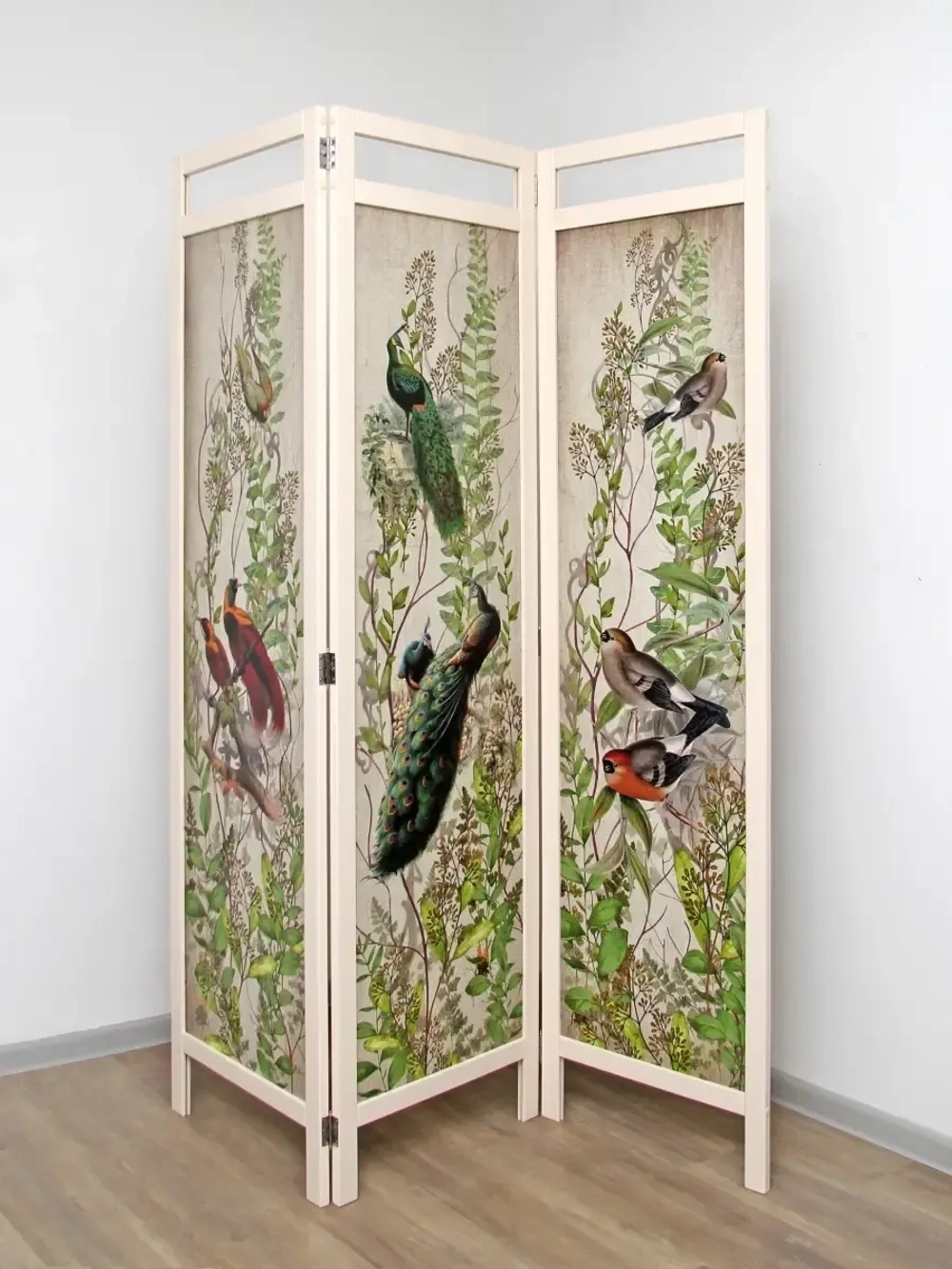 Ширма деревянная с картинками " Птички"