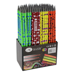 Карандаш простой, чернографитный, Basir, пластиковый, с ластиком, цветной корпус, 144 шт