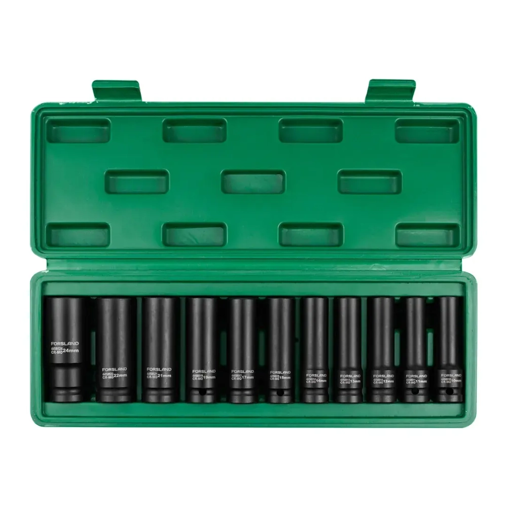 Набор головок ударных глубоких 11пр. 1/2"6pt Forsland-4117-5MPB