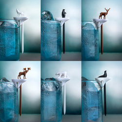 Набор шпажек-маркеров для бокалов Cool animal Qualy