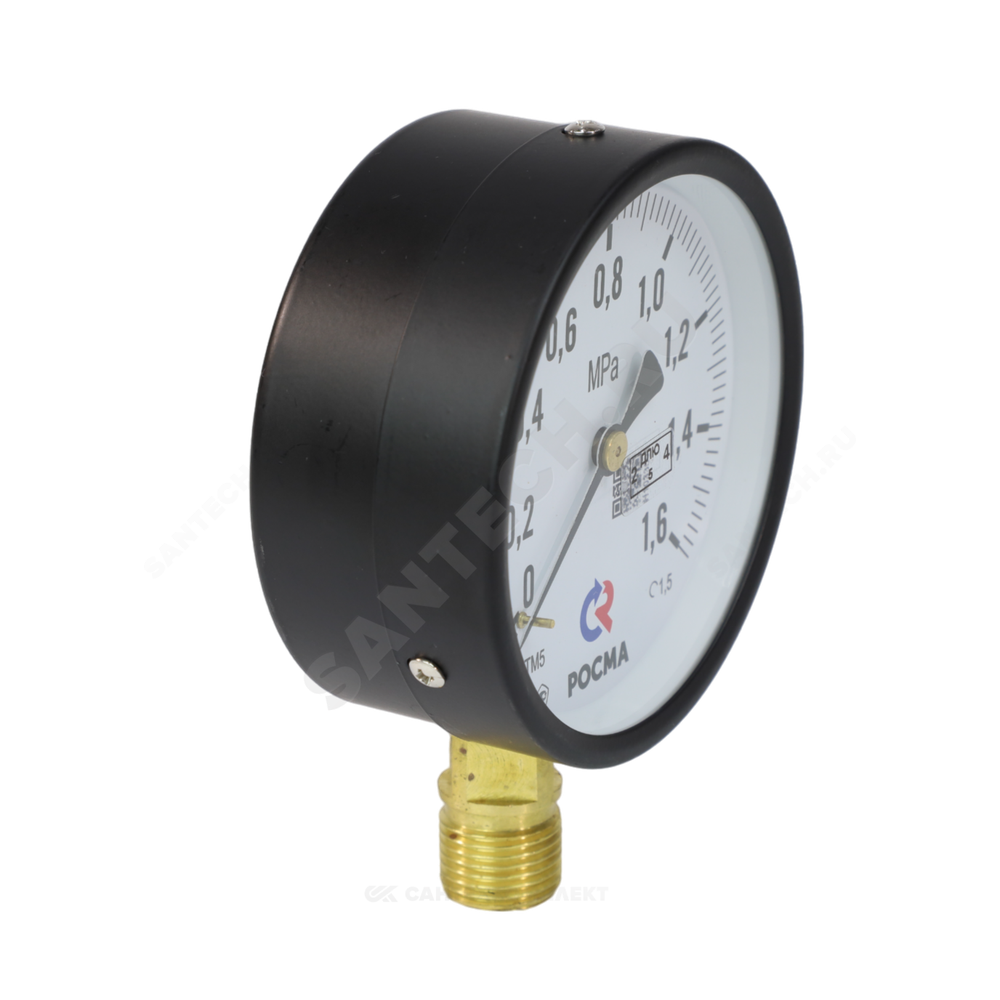 Манометр ТМ-510Р.00 радиальный Дк100мм 0-2,5 МПа кл.1,5 G1/2" Росма 00000007303