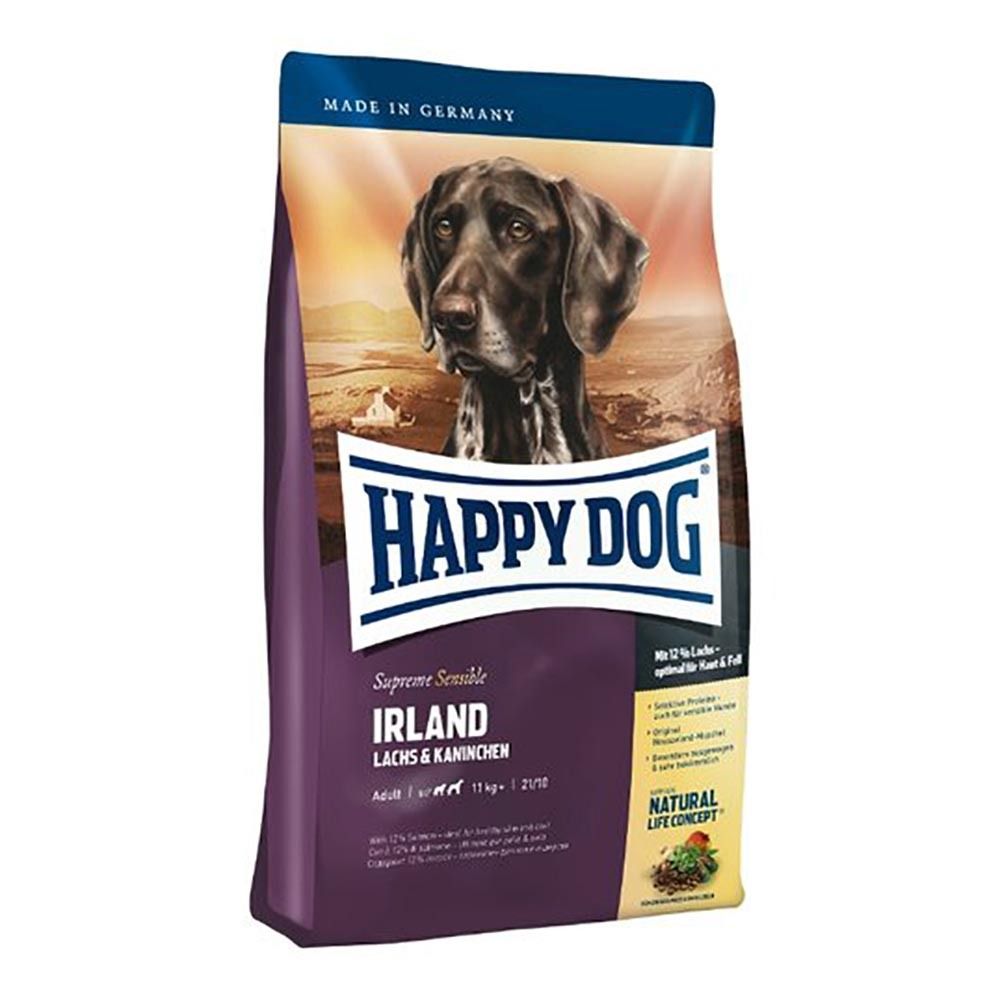 Happy Dog Sensible Irland - корм для собак с проблемами с кожей и шерстью с лососей и кроликом