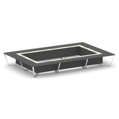 Steel Meet Стол переговорный прямоугольный MMK-PR.B.SP-26K2 Антрацит/Ваниль Глянец/Нержавеющая Сталь