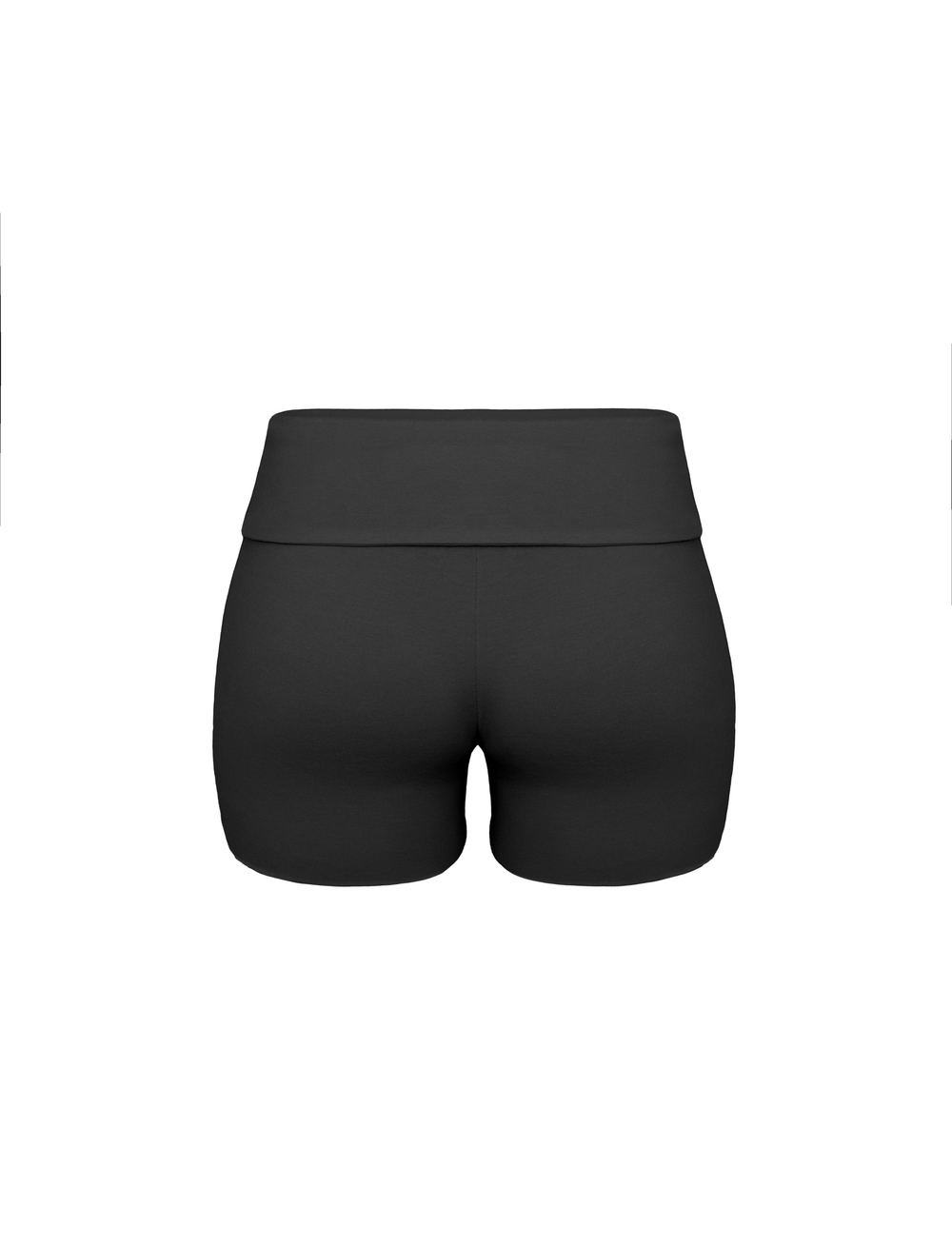 black fold over shorts